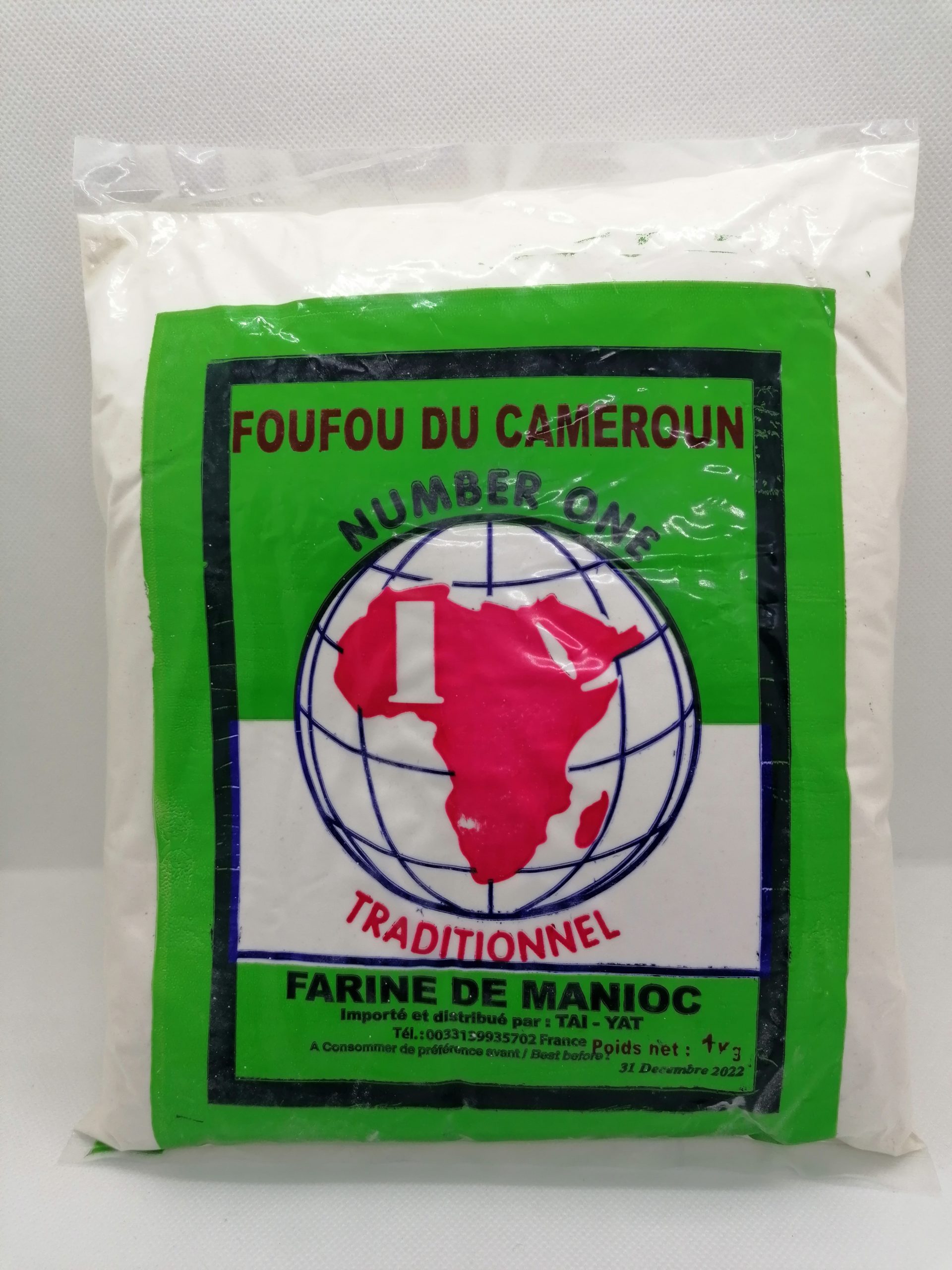 Fufu (foufou) du Cameroun Farine de Manioc - Konkonde - 1KG - Afro