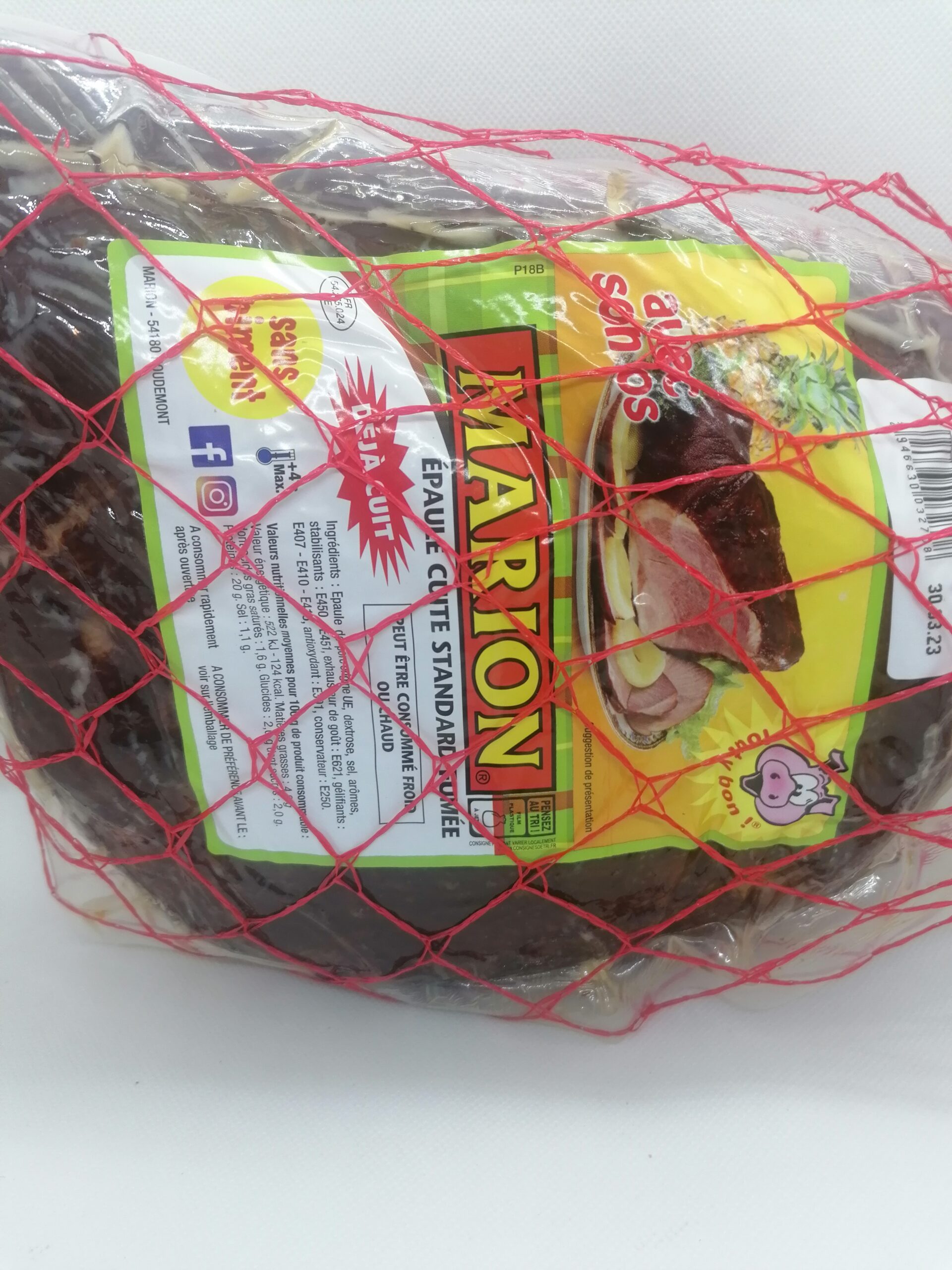 Jambon noël Marion Epaule déjà Cuite Fumée Sans Piment avec os - Afro
