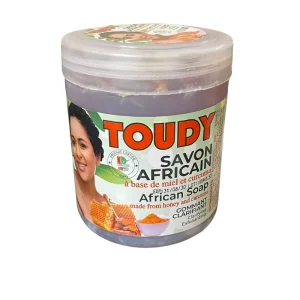 Toudy Afrikaanse zeep met honing en kurkuma 670 g - Exfoliërende en zuiverende scrub